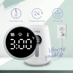 Kinto Tech bottle warmer side view shows space-saving countertop design.