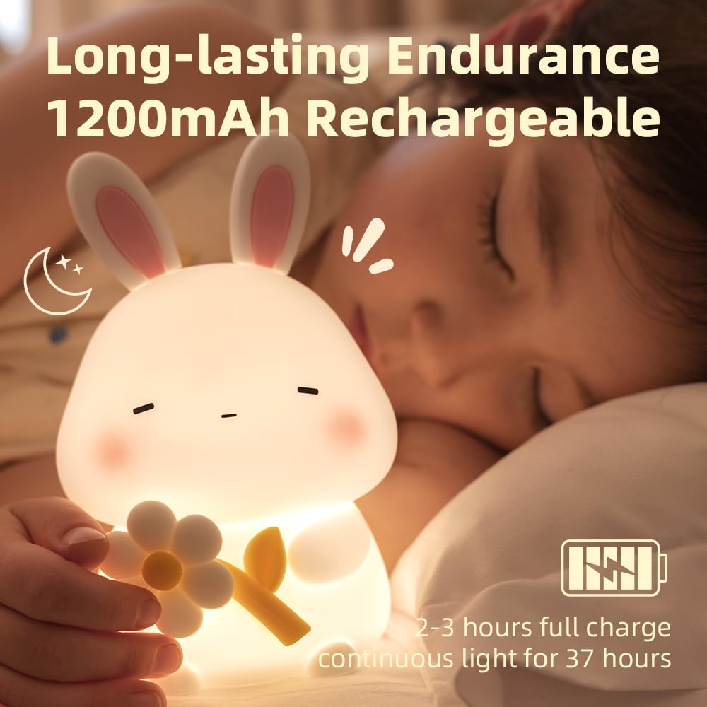 KinYiLO bunny night light 30-minute timer turns off automatically after bedtime
