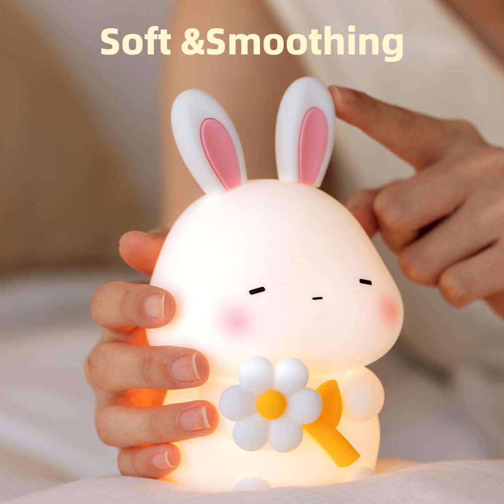KinYiLO bunny night light BPA-free silicone is soft and kid-friendly