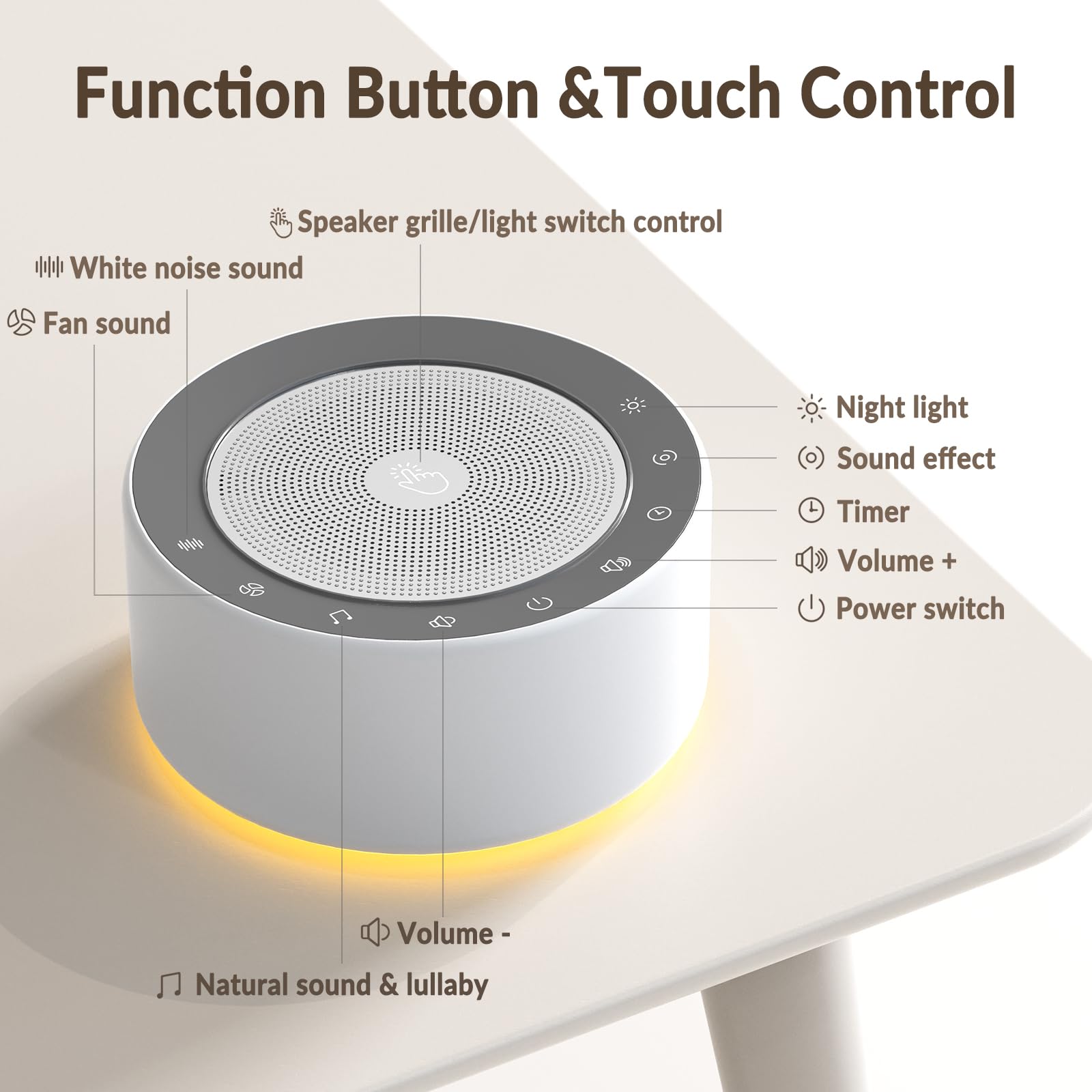 Kipcush one-tap playback quickly blocks disturbances and restores focus.