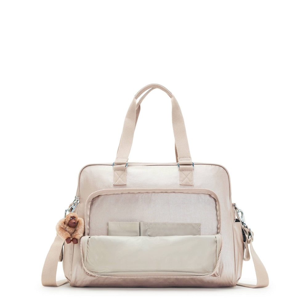Kipling Alanna diaper bag Quartz Metallic dimensions 15.5 by 12 by 6.5 inches