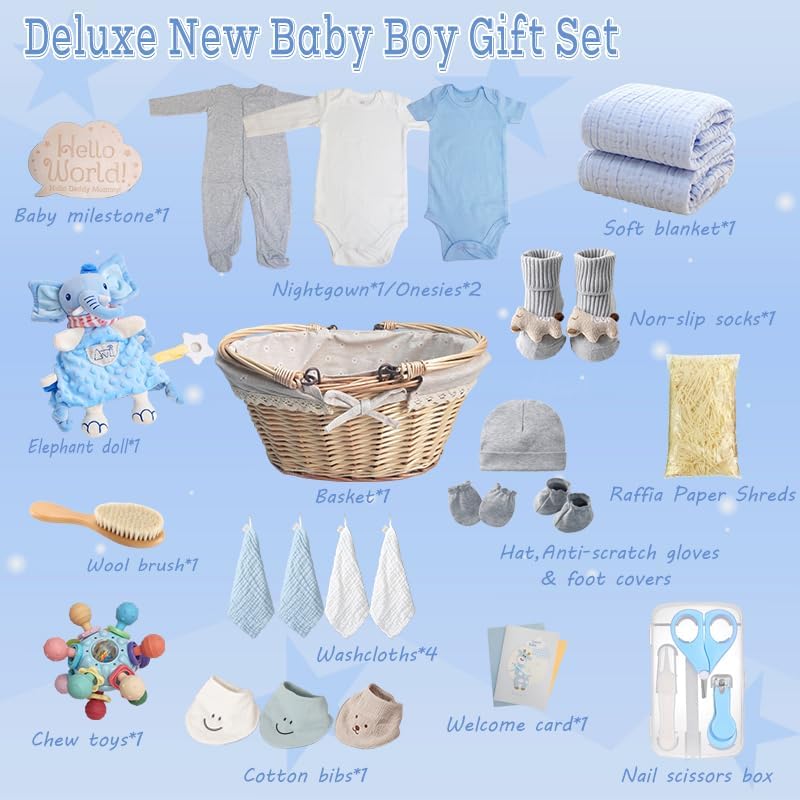 Kipwake baby boy gift basket clothes, soft breathable outfits for daily wear