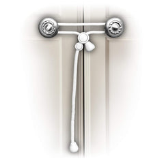 KisCords baby safety cabinet lock on a round knob for quick childproofing.