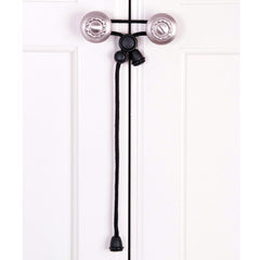 Kiscords baby safety cabinet lock closeup on knob shows no-drill setup for home safety