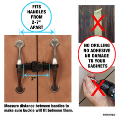 KisCords cabinet locks-no-drill-no-adhesive illustrates easy, damage-free installation.