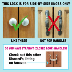 KisCords instant no-tools installation for quick, damage-free cabinet safety.
