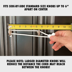 KisCords knob-lock design protects handles while keeping knob access for adults.