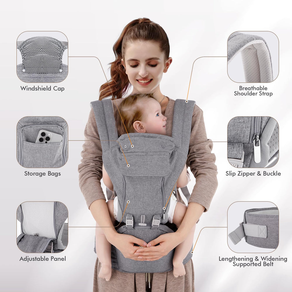 Kisdream ergonomic M-seat design ensures even weight distribution for comfortable wear.