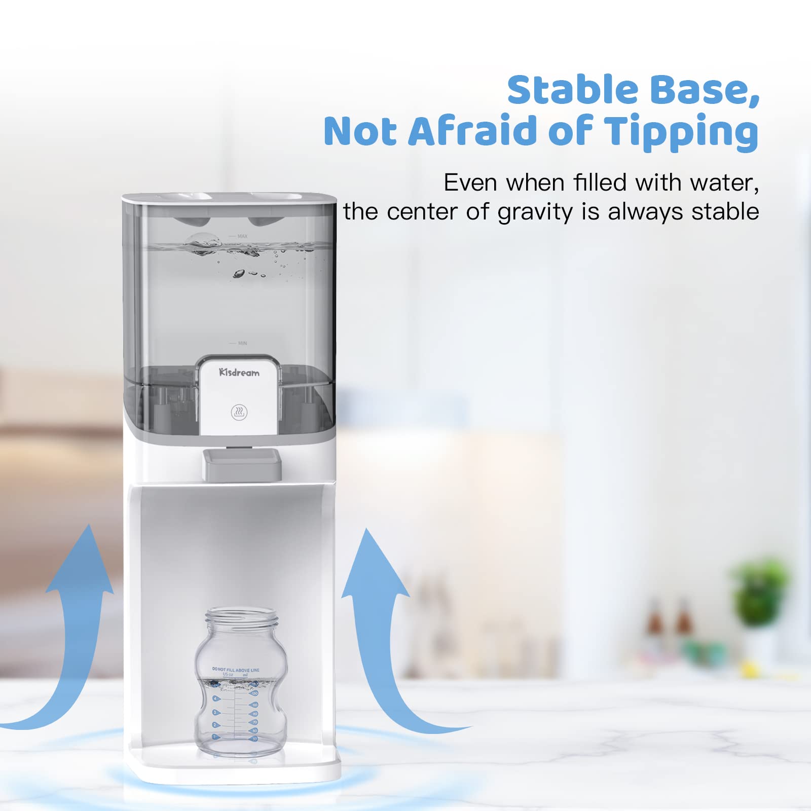 Kisdream Water Warmer control panel with 24h smart thermostat interface.