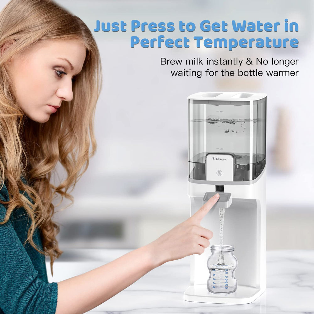 Kisdream Water Warmer thermostat modes showing three temperature options for precise prep.