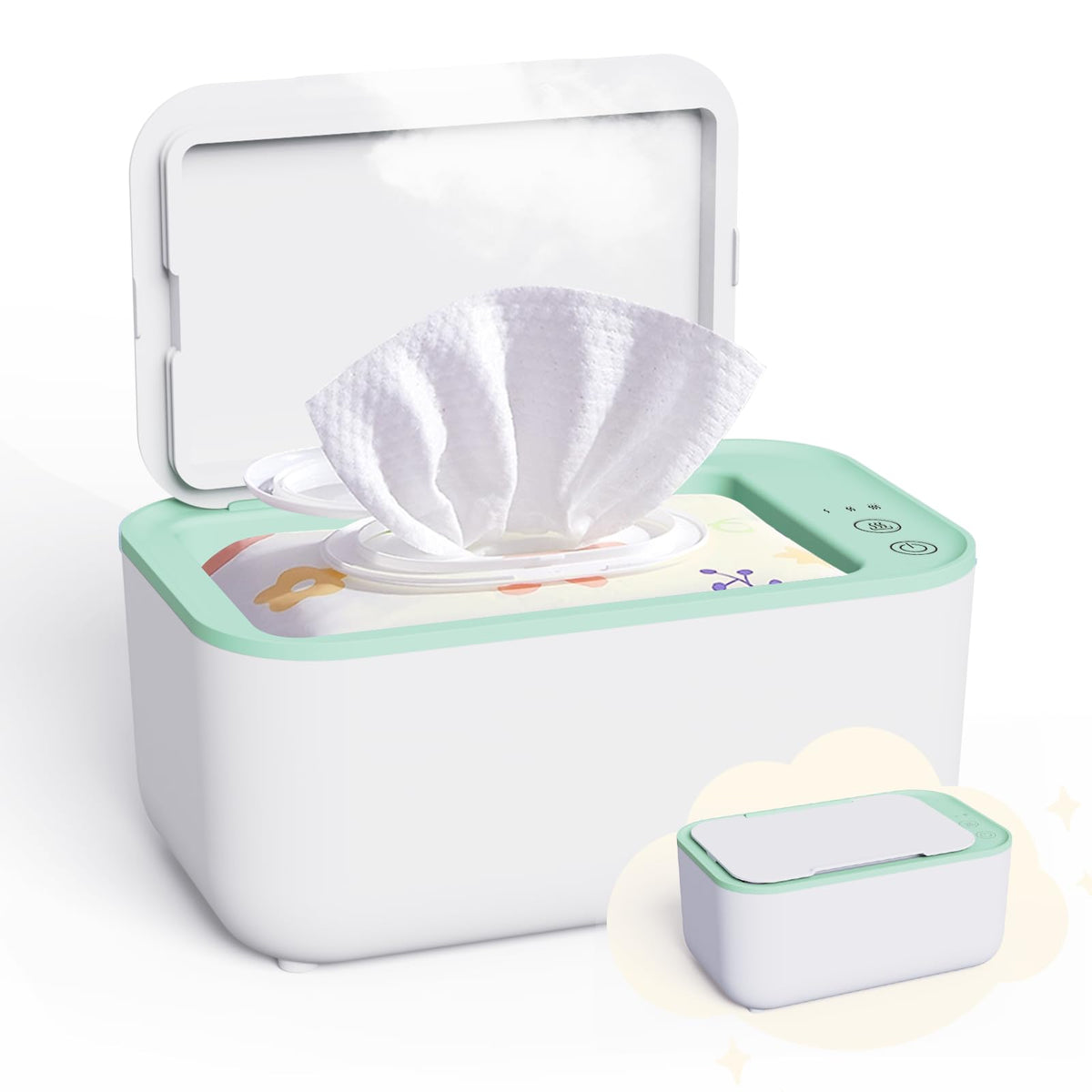 Kisdream Wipe Warmer front view shows even heating for gentle changes