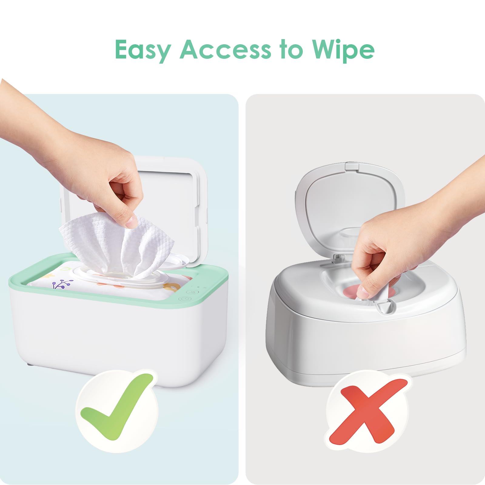 Kisdream Wipe Warmer full capacity stores up to 150 wipes