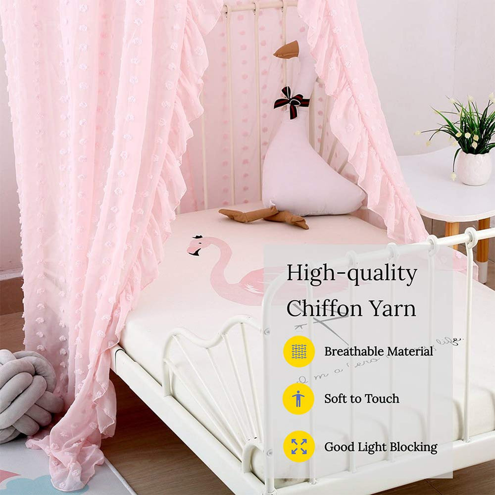 Kishome large crib canopy dome 19in offers airy ceiling height