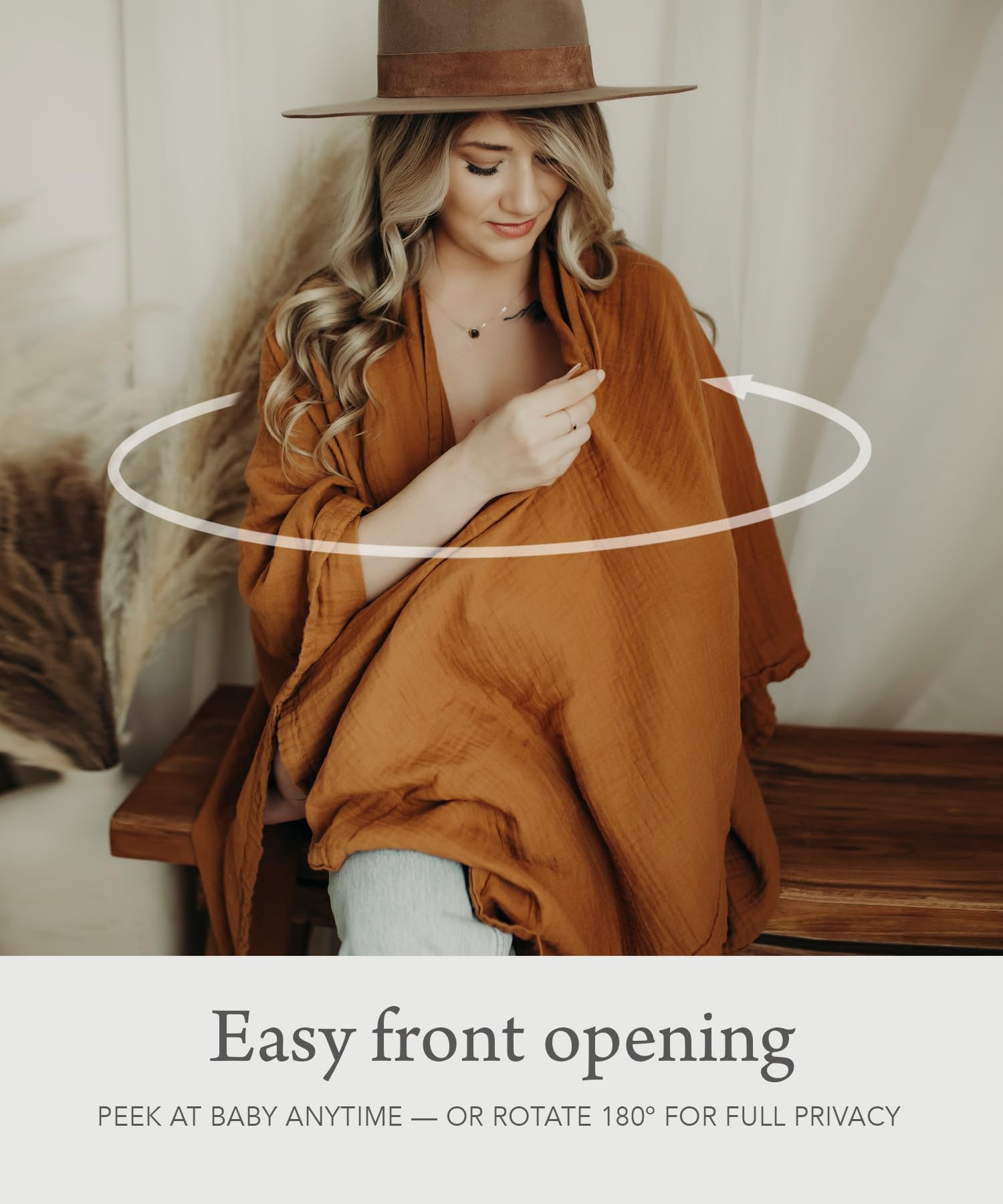 Kishu Baby Indi caramel texture highlighting breathable muslin that helps baby stay cool