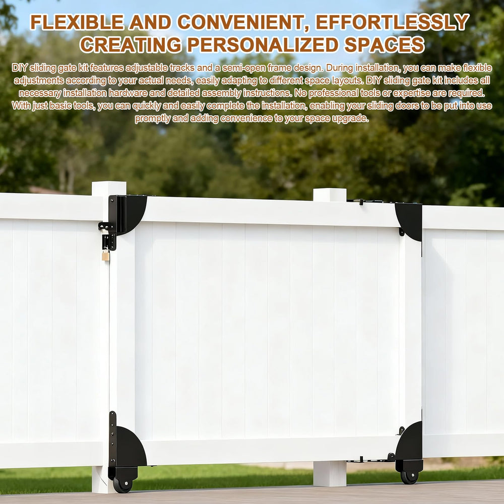 KishYa sliding gate kit 90-degree triangular frame for stability