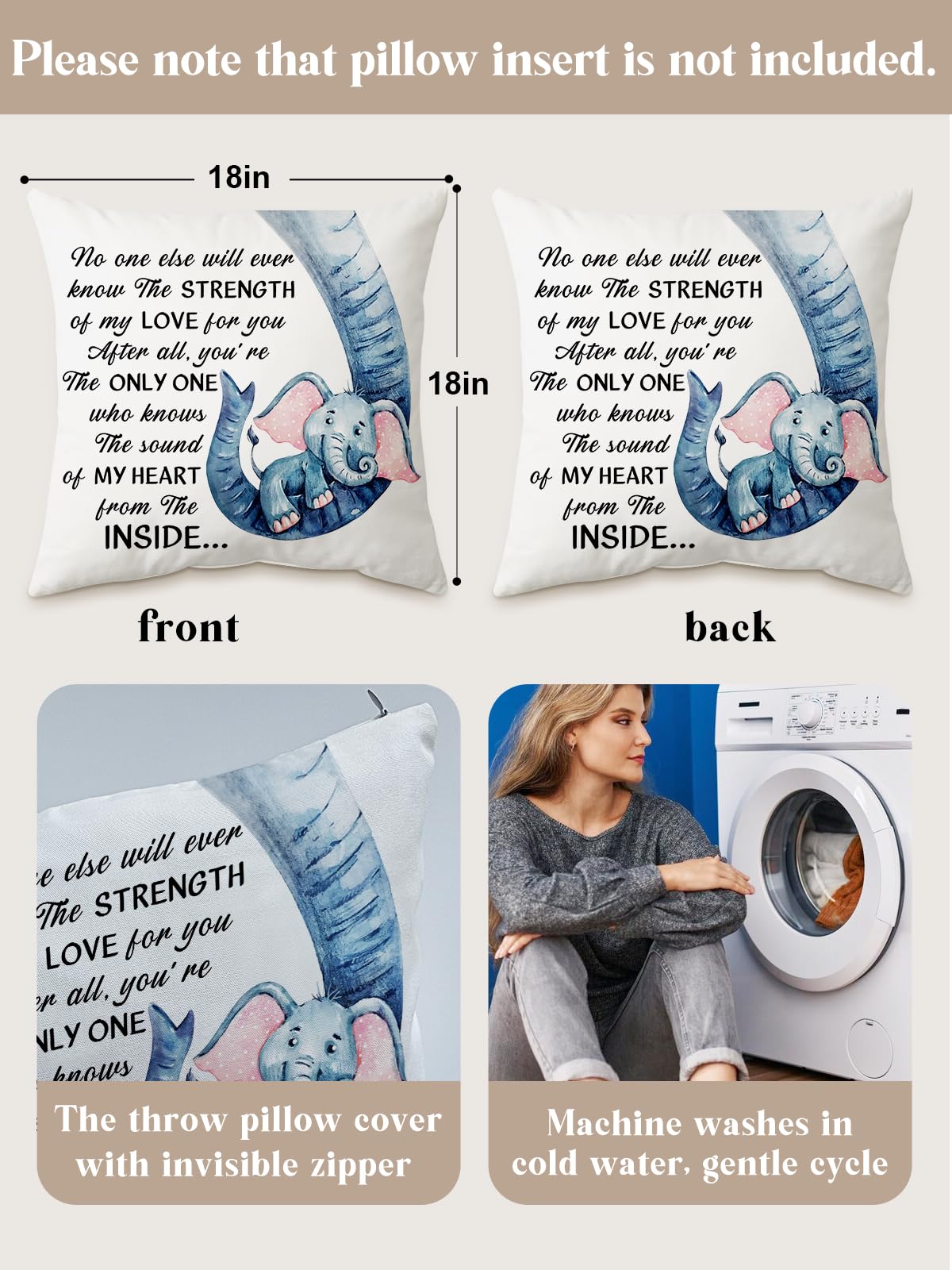 KISJO Easy-care pillow cover machine washable on cold delicate cycle.