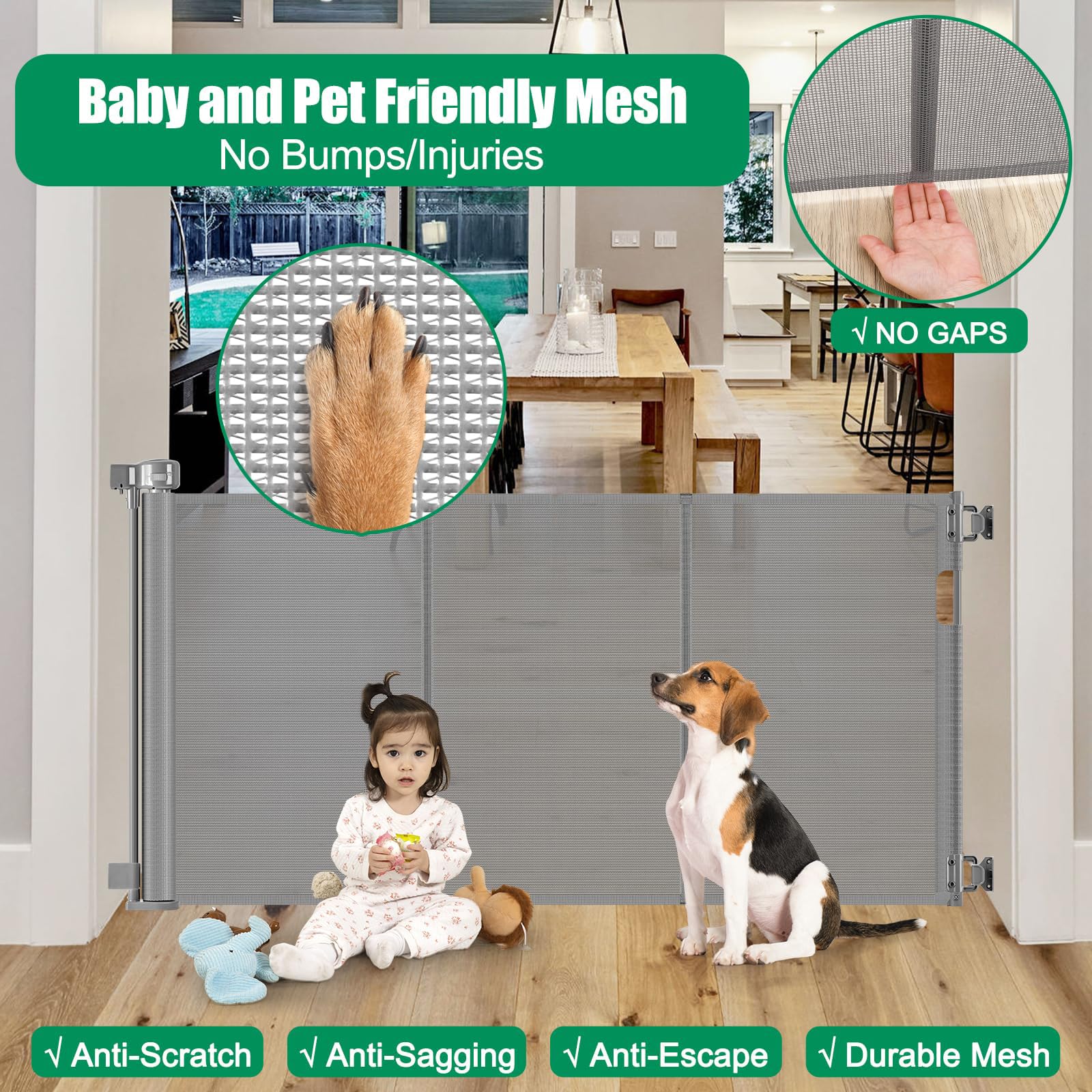 KISKIZ baseboard adjustable fit ensures snug, damage-free installation.