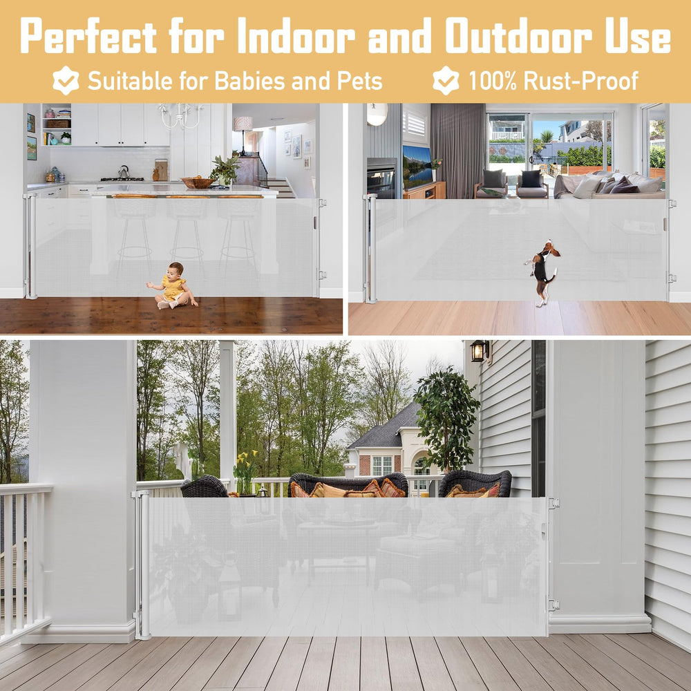 KISKIZ indoor kitchen doorway setup with retractable gate for kids