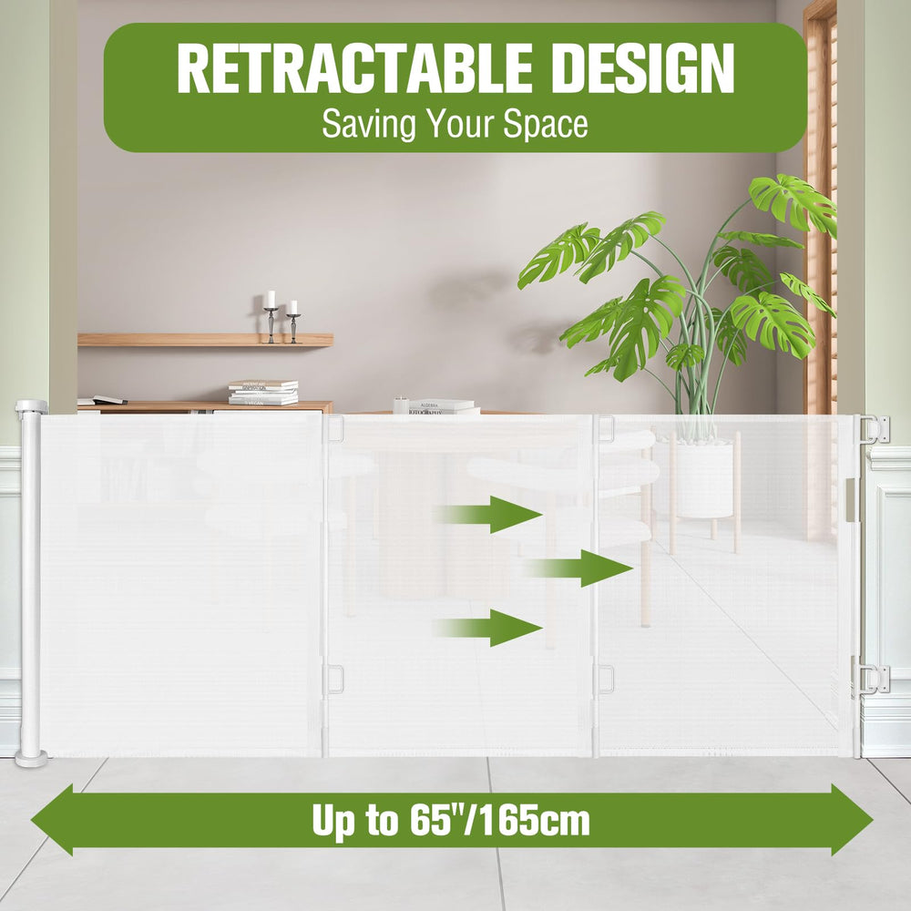 KISKIZ 65-inch wide, 33-inch tall gate fits large openings safely.