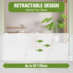 KISKIZ 65-inch wide, 33-inch tall gate fits large openings safely.