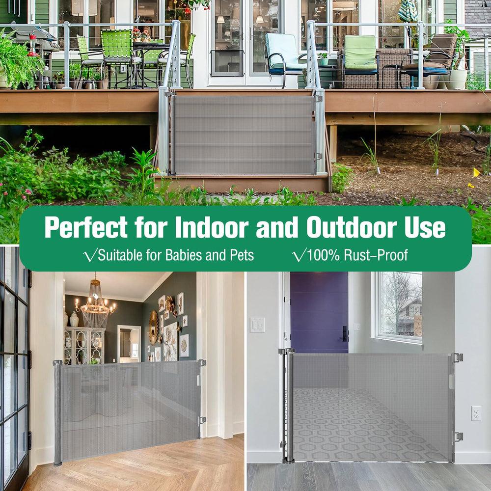 KISKIZ retractable gate opened with one hand for easy access
