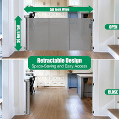 KISKIZ indoor-outdoor safety gate ideal for stairs and decks.