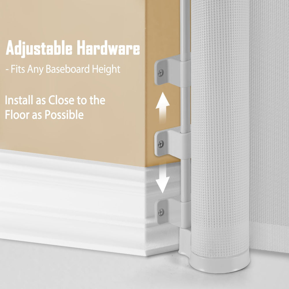 KISKIZ child-pet friendly mesh gate reduces bumps and tears