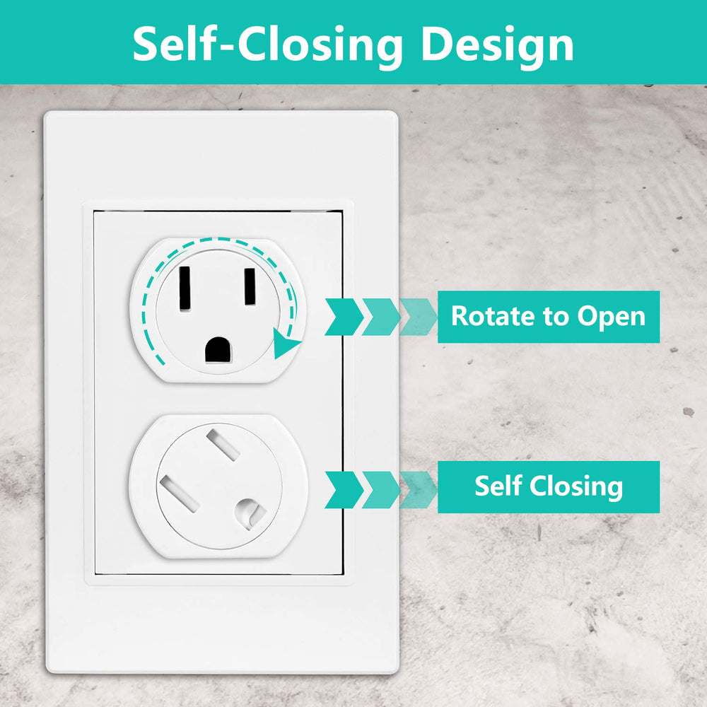 KISKIZ outlet covers self-closing action protects sockets after unplugging