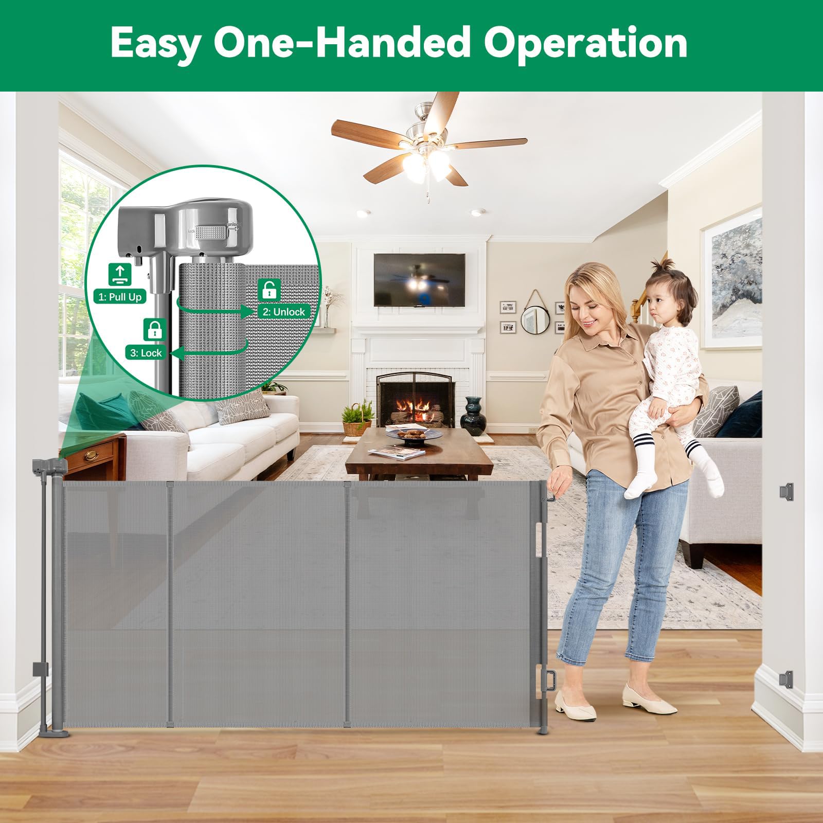 KISKIZ reinforced gate baseboard-fit adjusts to any baseboard height without damage.