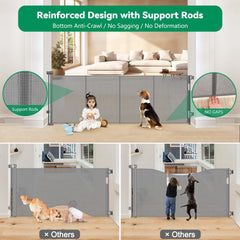 KISKIZ reinforced 85-wide gate locked with one-hand operation for easy single-handed use.