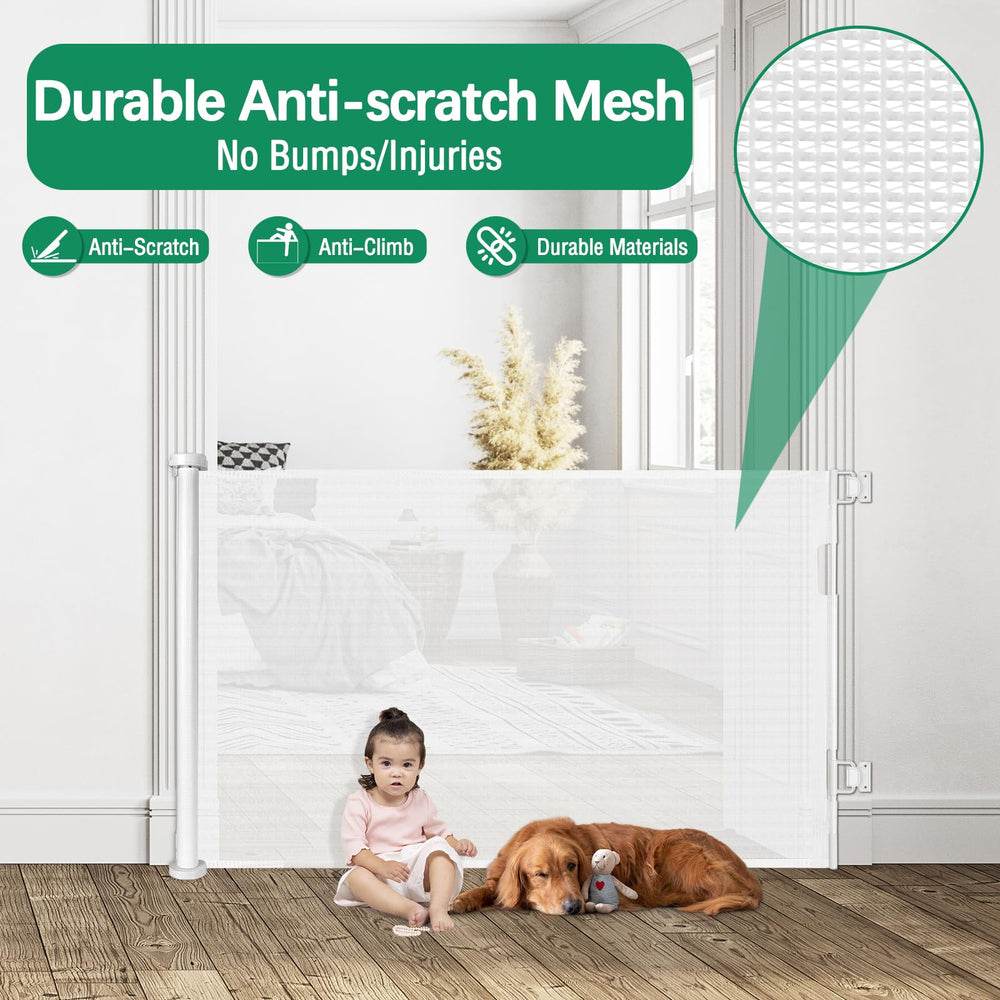 KISKIZ retractable-gate-baseboard-height-adjustment shows easy vertical fit without damaging trim