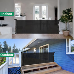 KISKIZ retractable gate in a dining area illustrating space-saving design