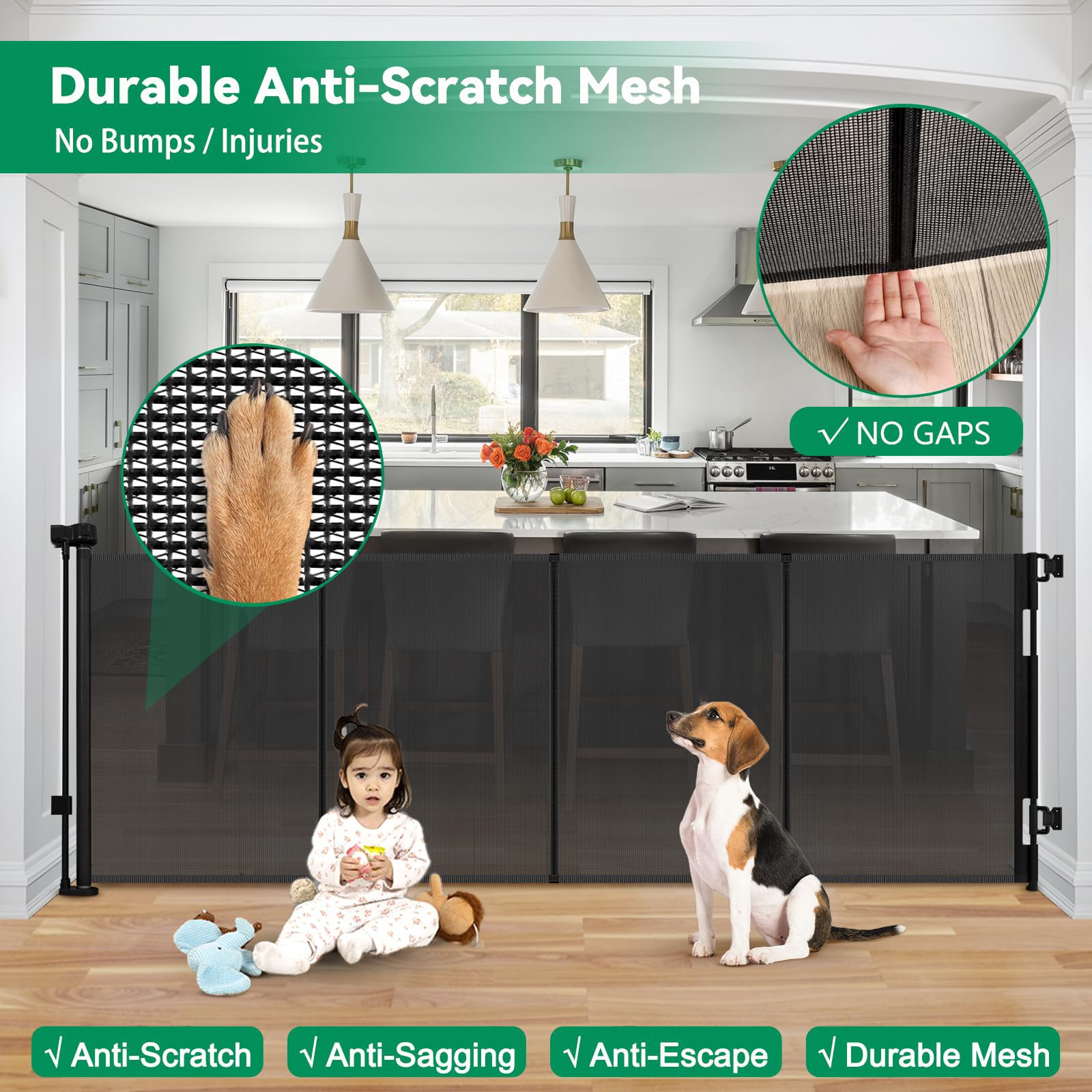 KISKIZ universal baseboard fit adapts to baseboards without damage.