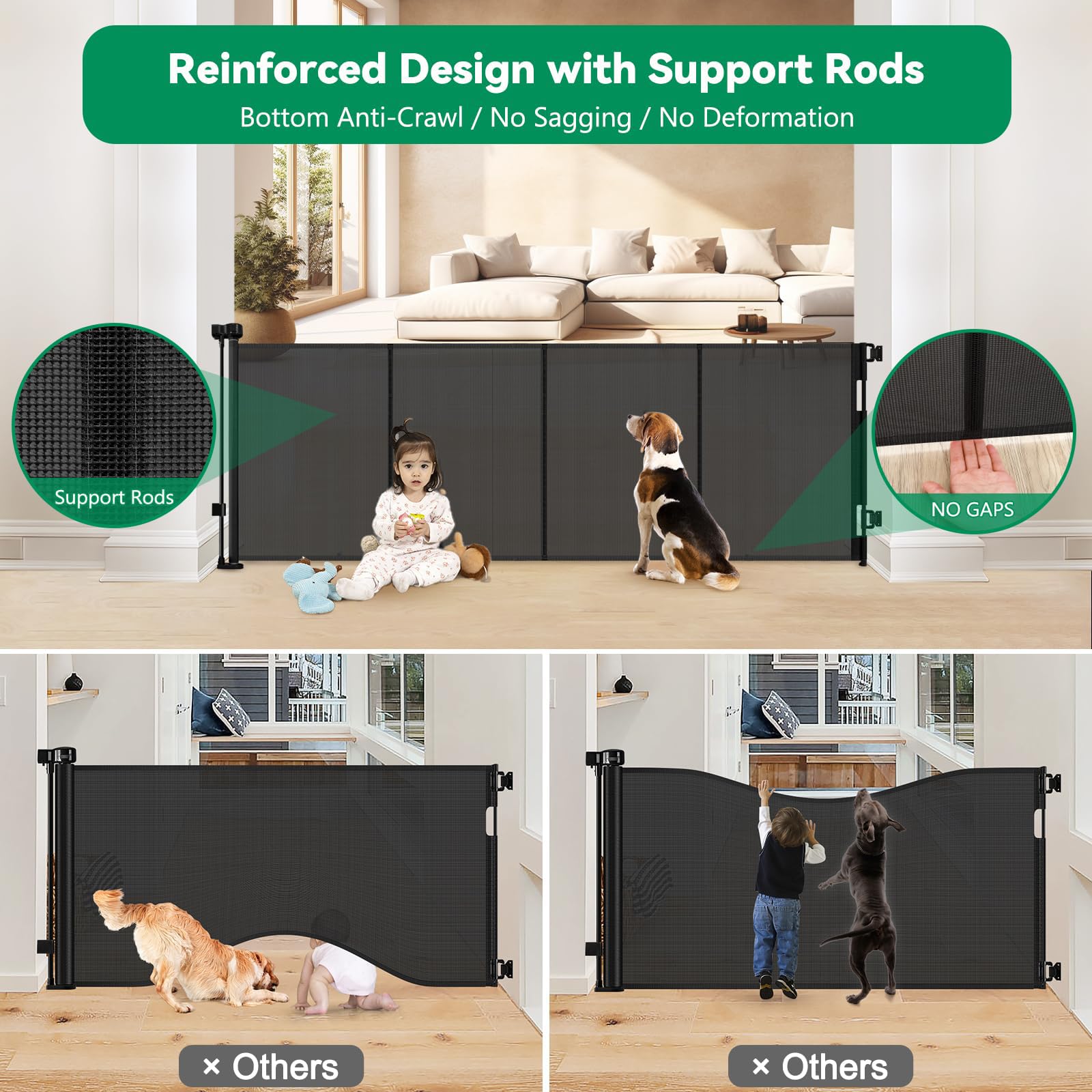 KISKIZ wide retractable gate in use provides flexible space management in doorways.