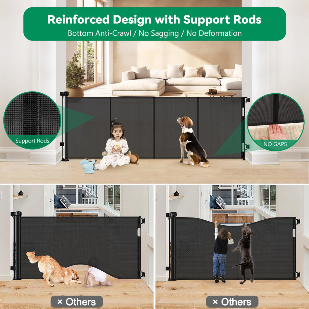 KISKIZ wide retractable gate in use provides flexible space management in doorways.