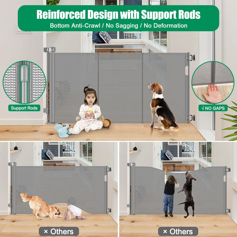 KISKIZ width-adjustable 50-inch gate for versatile openings and quick setup.