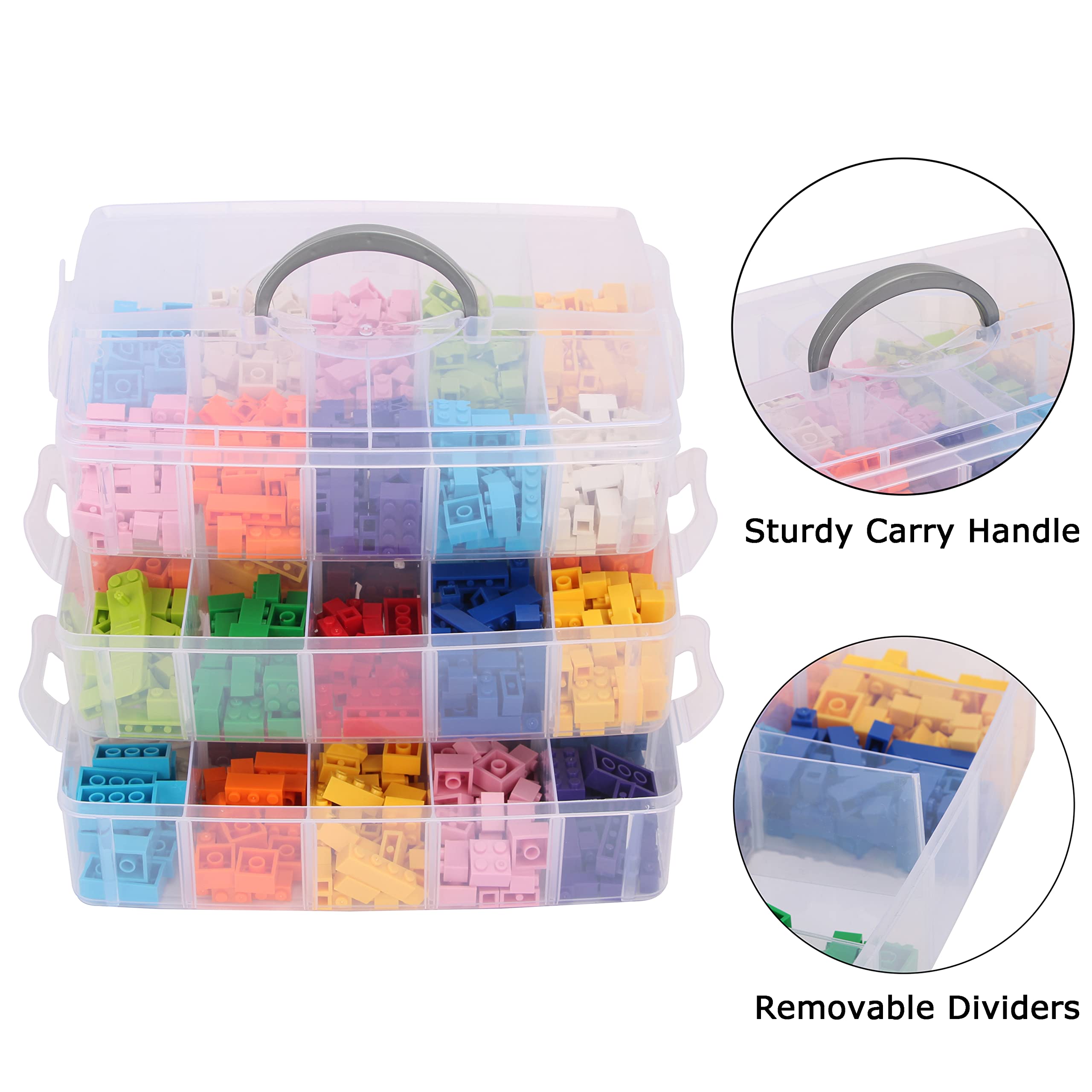 KISLANE snap-lock trays secure three stacked tiers for safe transport.