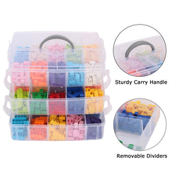 KISLANE snap-lock trays secure three stacked tiers for safe transport.