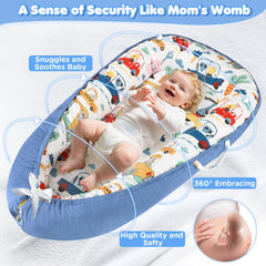 KISS GOLD baby lounger with 360 wrap bumper provides secure, comforting support for curious infants.