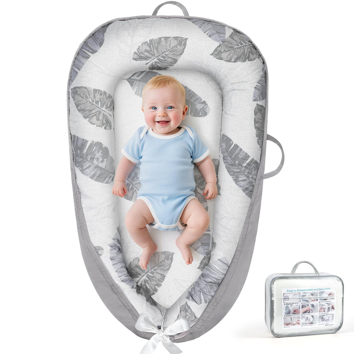 KISS GOLD baby lounger cover in breathable cotton for skin-friendly play moments.