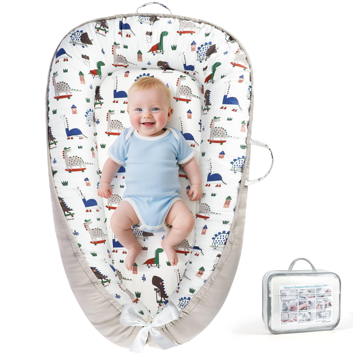 KISS GOLD Baby Lounger cover closeup — soft cotton for gentle baby comfort.