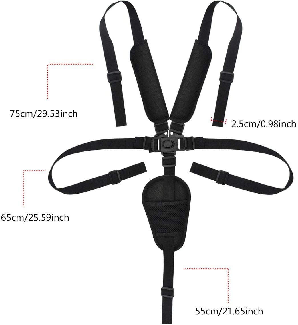 Kissral shoulder pads for harness highlight soft comfort during feeding and play.