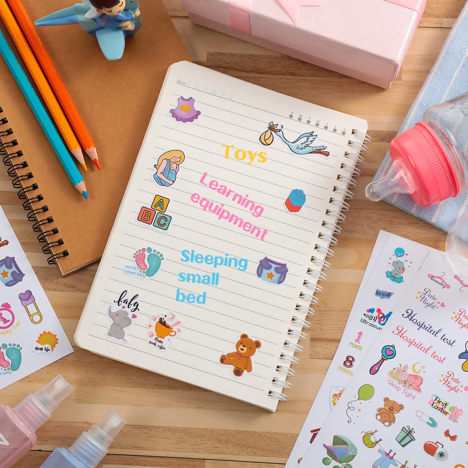 Kisston baby calendar stickers use in journaling and envelopes supports thoughtful gift ideas