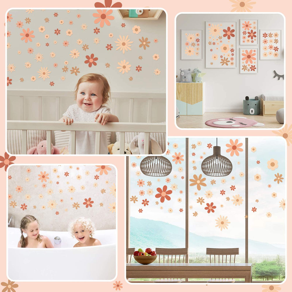 Kisston boho floral wall stickers create cozy living spaces.