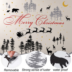 Kisston Christmas nursery wall decal large scene covers substantial wall area with bold decor.