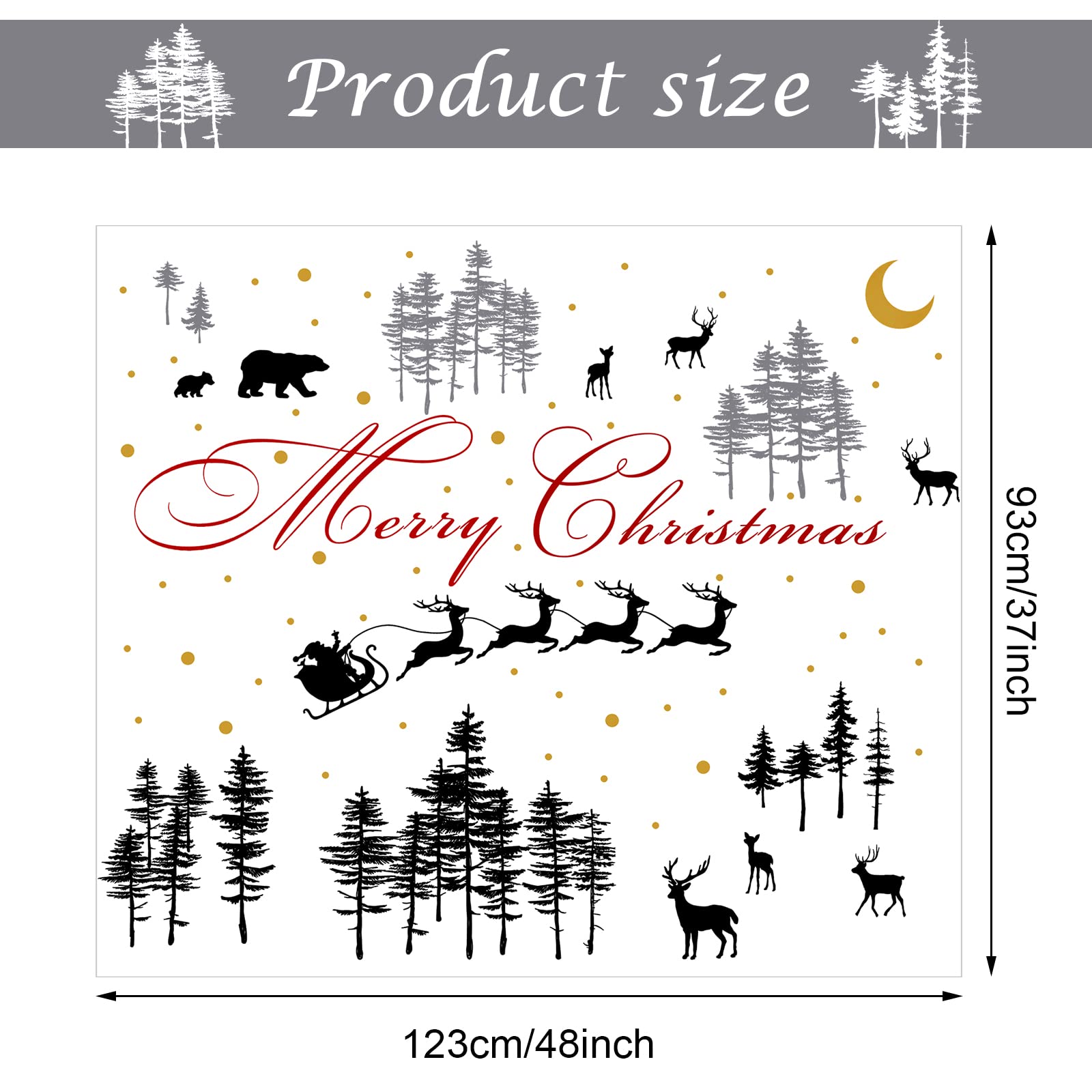 Kisston Christmas nursery wall decal pine trees adds natural charm to nurseries and living spaces.