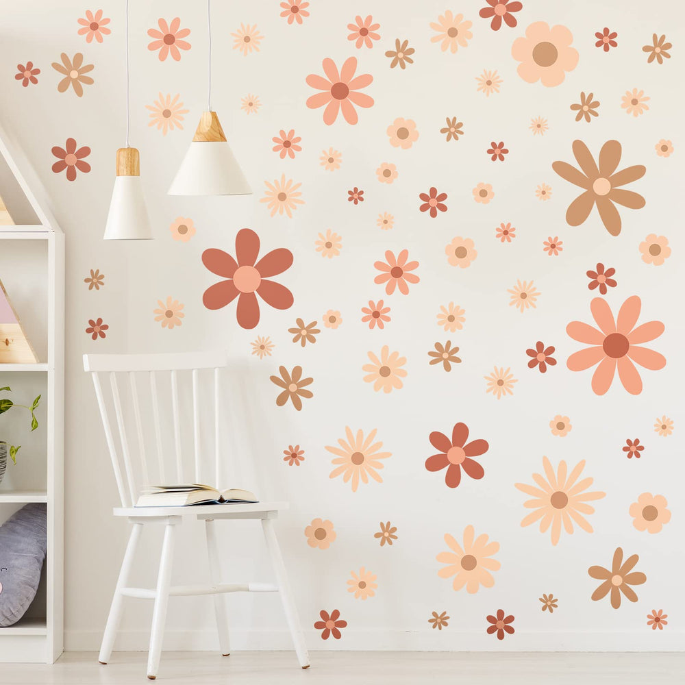 Kisston daisy wall decal sheets brighten walls with playful florals.