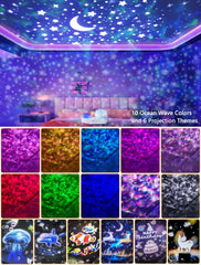 KISTRA Ocean Wave Projector showing 6 themes for playful marine patterns