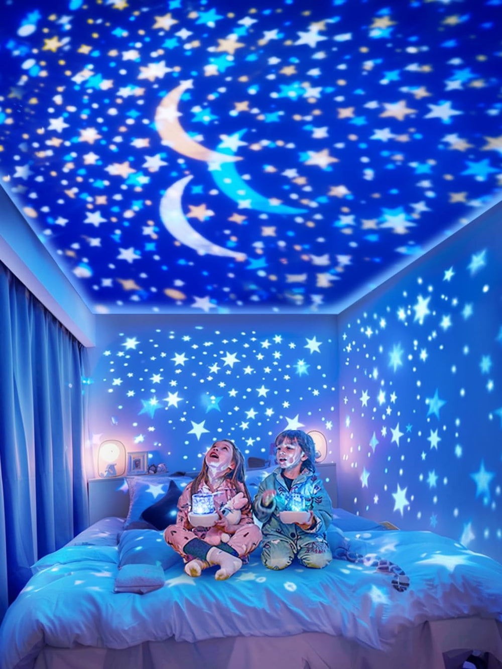 KISTRA Star Projector serves as a cozy bedside night-light for nurseries.