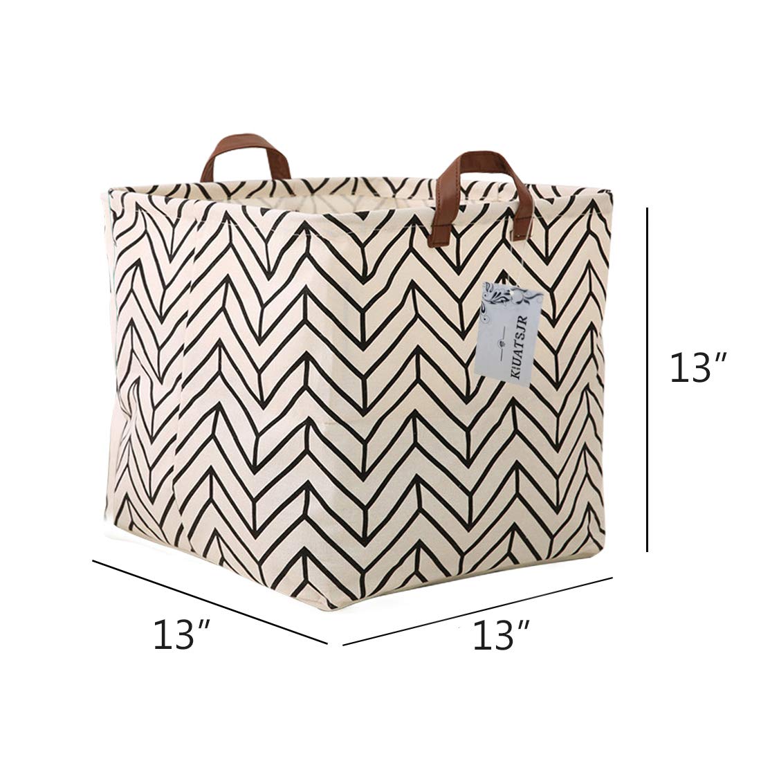 KIUATSJR square storage basket folded saves space when not in use; ideal for dorms.